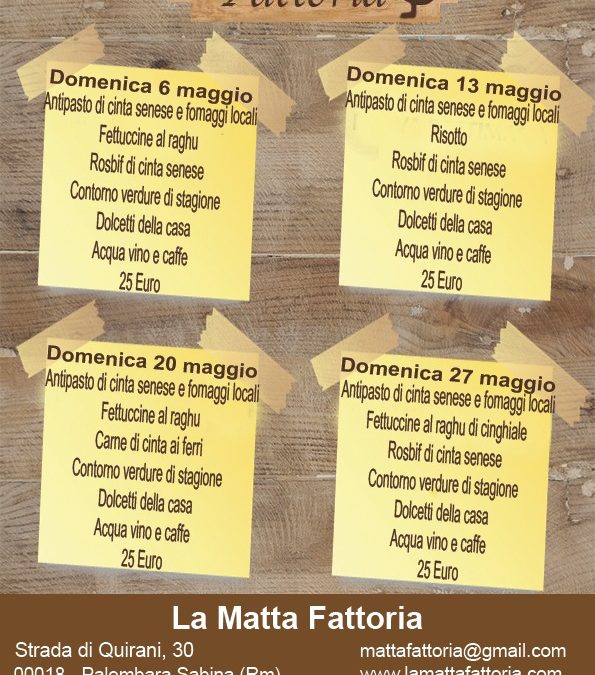 Maggio alla Matta Fattoria
